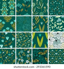 Seamless patterns with decorative ornament