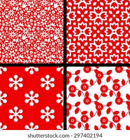 Seamless patterns with decorative ornament