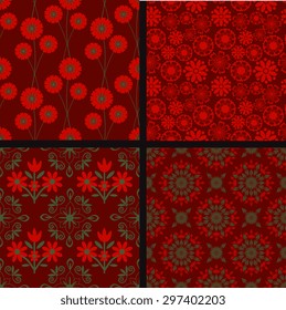 Seamless patterns with decorative ornament