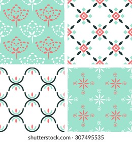 Seamless patterns with decorative ornament