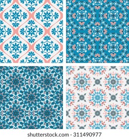 Seamless patterns with decorative ornament