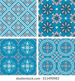 Seamless patterns with decorative ornament