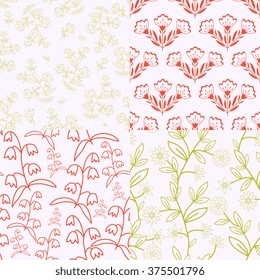 Seamless patterns with decorative ornament