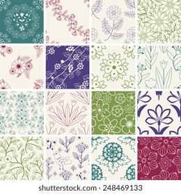 Seamless patterns with decorative ornaments