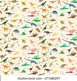 Seamless Patterns with Dinosaurs.