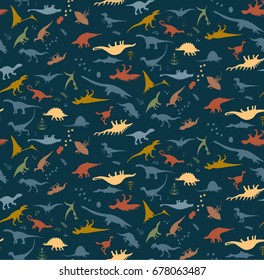 Seamless Patterns with Dinosaurs.