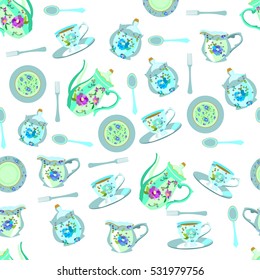 seamless patterns with dishes