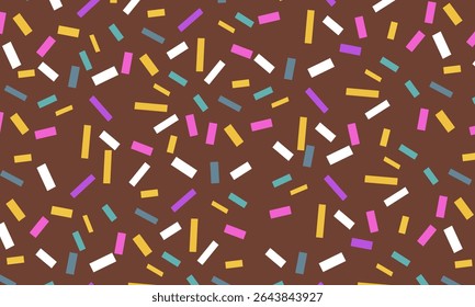seamless patterns of donut glaze with many decorative sprinkles. Donut sprinkle vector seamless background