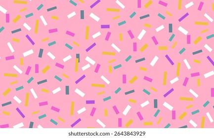 seamless patterns of donut glaze with many decorative sprinkles. Donut sprinkle vector seamless background