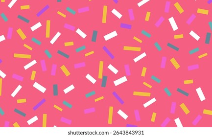 seamless patterns of donut glaze with many decorative sprinkles. Donut sprinkle vector seamless background