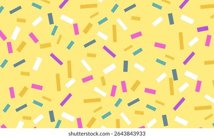 seamless patterns of donut glaze with many decorative sprinkles. Donut sprinkle vector seamless background