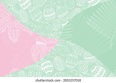 Seamless patterns with the Easter holiday symbols