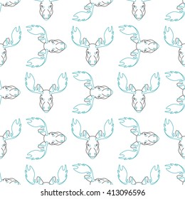 Seamless patterns with elk. Head pattern elk . Pattern design seamless.
