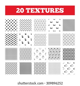 Seamless patterns. Endless textures. Hand icons. Like thumb up symbol. Click here press sign. Helping donation hand. Geometric tiles, rhombus. Vector