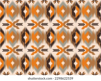 Patrones sin foco patrón étnico oriental iKat diseño tradicional para fondo alfombra de fondo papel de pared tela batik tejido textil tribal ilustración vectorial bordado estilo ikat para decoración
