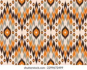 Seamless patterns ethnic oriental iKat pattern traditional design for background backdrop carpet wallpaper clothing batik fabric tribal textile vector illustration embroidery pattern style.