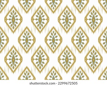 Seamless patterns ethnic oriental iKat pattern traditional design for background backdrop carpet wallpaper clothing batik fabric tribal textile vector illustration embroidery pattern style.