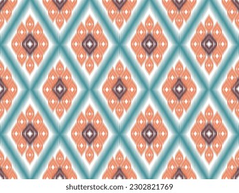 Seamless patterns ethnic oriental iKat pattern traditional design for background backdrop carpet wallpaper clothing batik fabric tribal textile vector illustration ikat print embroidery style