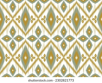 Patrones sin foco diseño tradicional de iKat oriental étnico para fondo alfombra de fondo papel de pared tela batik tejido tribal vectorial ilustración ikat impresión estilo bordado