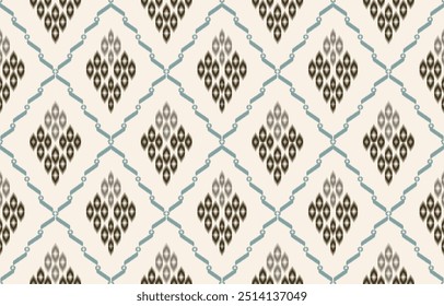 Nahtlose Muster ethnisch orientalische iKat Muster traditionelles Design für Hintergrund Hintergrund Teppich Tapete Kleidung Batik Stoff Stamm Textil Vektorgrafik IKAT Druck Stickerei Stil 