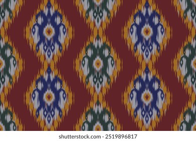 Patrones Seamless Patrón étnico oriental iKat diseño tradicional para el fondo de la alfombra de Fondo de pantalla de la ropa de tela de batik textil tribal Ilustración vectorial ikat estilo de bordado de impresión 