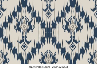 Patrones sin costuras étnico oriental iKat patrón diseño tradicional para el fondo alfombra Fondo de pantalla ropa batik tela tribal textil Ilustración vectorial ikat impresión bordado estilo 
