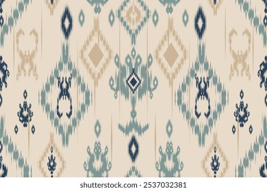 Patrones sin costuras étnico oriental iKat patrón diseño tradicional para el fondo alfombra Fondo de pantalla ropa batik tela tribal textil Ilustración vectorial ikat impresión bordado estilo 