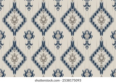 Patrones sin costuras étnico oriental iKat patrón diseño tradicional para el fondo alfombra Fondo de pantalla ropa batik tela tribal textil Ilustración vectorial ikat impresión bordado estilo