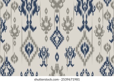 Patrones sin costuras étnico oriental iKat patrón diseño tradicional para el fondo alfombra Fondo de pantalla ropa batik tela tribal textil Ilustración vectorial ikat impresión bordado estilo