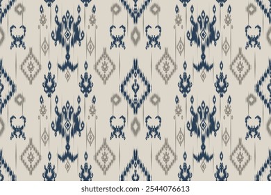 Patrones Seamless Patrón étnico oriental iKat diseño tradicional para el fondo de la alfombra de Fondo de pantalla de la ropa de tela de batik textil tribal Ilustración vectorial ikat estilo de bordado de impresión