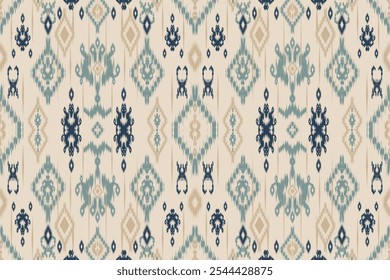 Padrões sem costura padrão étnico oriental padrão iKat design tradicional para fundo pano de fundo tapete papel de parede tecido batik tecido têxtil tribal vetor ilustração ikat impressão bordado estilo