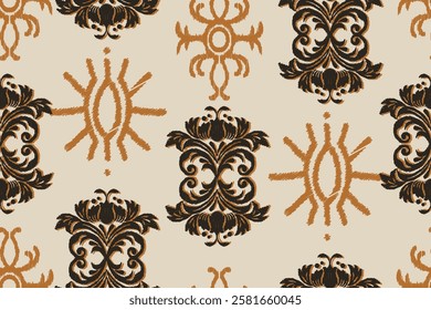 Seamless Patterns ethnic oriental ikat pattern traditional Design for background backdrop carpet wallpaper clothing batik fabric tribal textile vector illustration ikat print embroidery motif style