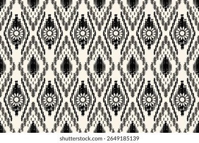 Padrões sem costura padrão étnico oriental padrão iKat design tradicional para fundo pano de fundo tapete papel de parede tecido batik tecido têxtil tribal vetor ilustração ikat impressão bordado estilo