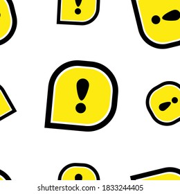 Seamless patterns with exclamation sign