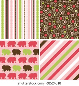 seamless patterns with fabric texture, baby girl patterns