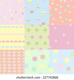 seamless patterns with fabric texture in gentle tone