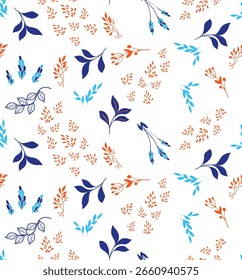 Seamless patterns with floral for fabric, textiles, clothing, wrapping paper, cover, banner, home decor, abstract backgrounds. Vector illustration.
