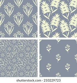 Seamless patterns with floral ornament
