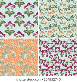 Seamless patterns with floral  ornament