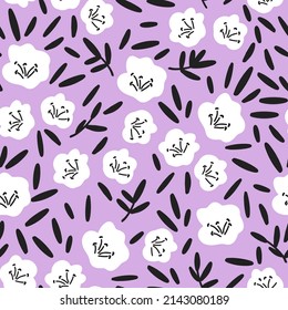 Seamless patterns in floral style. Vector illustration for textile and packaging design