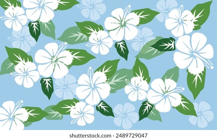 ้hibiscus seamless, seamless patterns with floral, wallpaper, cover, banner, interior decor, abstract backgrounds. vector illustration