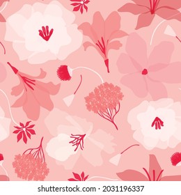 Seamless patterns of flower, Colorful and bright background with tone-one-tone in modern style 
