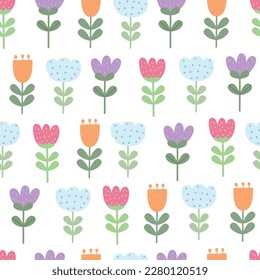 Motivos sin foco flores sobre fondo blanco. Diseño dibujado a mano al estilo de las caricaturas. Utilizado para textiles, impresiones de moda, papel pintado, ilustraciones vectoriales