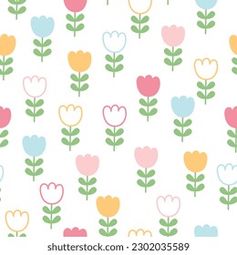Motivos sin foco flores sobre fondo blanco. Diseño dibujado a mano al estilo de las caricaturas. Utilizado para textiles, impresiones de moda, papel pintado, ilustraciones vectoriales