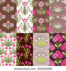 Seamless patterns with flowers ornament