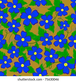 Seamless patterns with flowers and stones. Vector illustration.