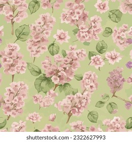 Seamless patterns of flowers and trees and ,  repeating patterns design, fabric art, flat illustration, highly detailed clean, vector image, photorealistic masterpiece, professional photography
