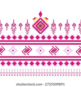 patrones sin fisuras con flores, corazones con adornos de encaje vintage rosa para el diseño de Fondo de pantalla de libro de recuerdos de bebé o Arte vectorial de ilustración de tarjeta de cumpleaños. patrones étnicos. Tela tribal nativa americana