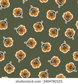 Seamless patterns with flowers.Modern ditsy floral dress fabric design textile swatch all over print bloc. Vector illustrations.Floral background for textile, wallpaper, pattern fills, covers, surface