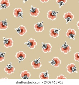 Seamless patterns with flowers.Modern ditsy floral dress fabric design textile swatch all over print bloc. Vector illustrations.Floral background for textile, wallpaper, pattern fills, covers, surface